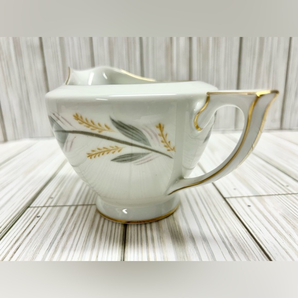 Mikado China Creamer September Pattern White Gold Rim - Picture 3 of 6